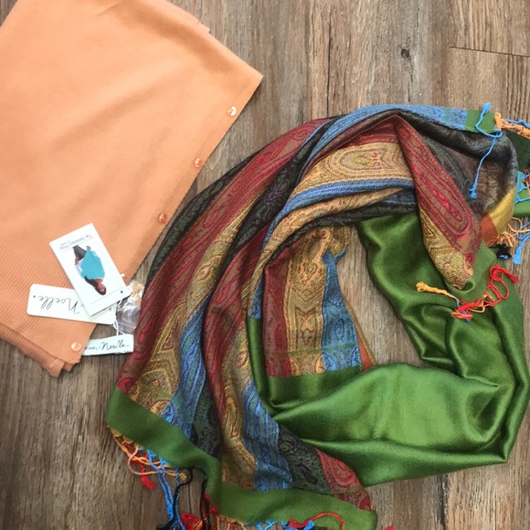 Noelle Accessories - Noelle Bordeaux Wrap / Pashmina Scarf Cowl Bundle
